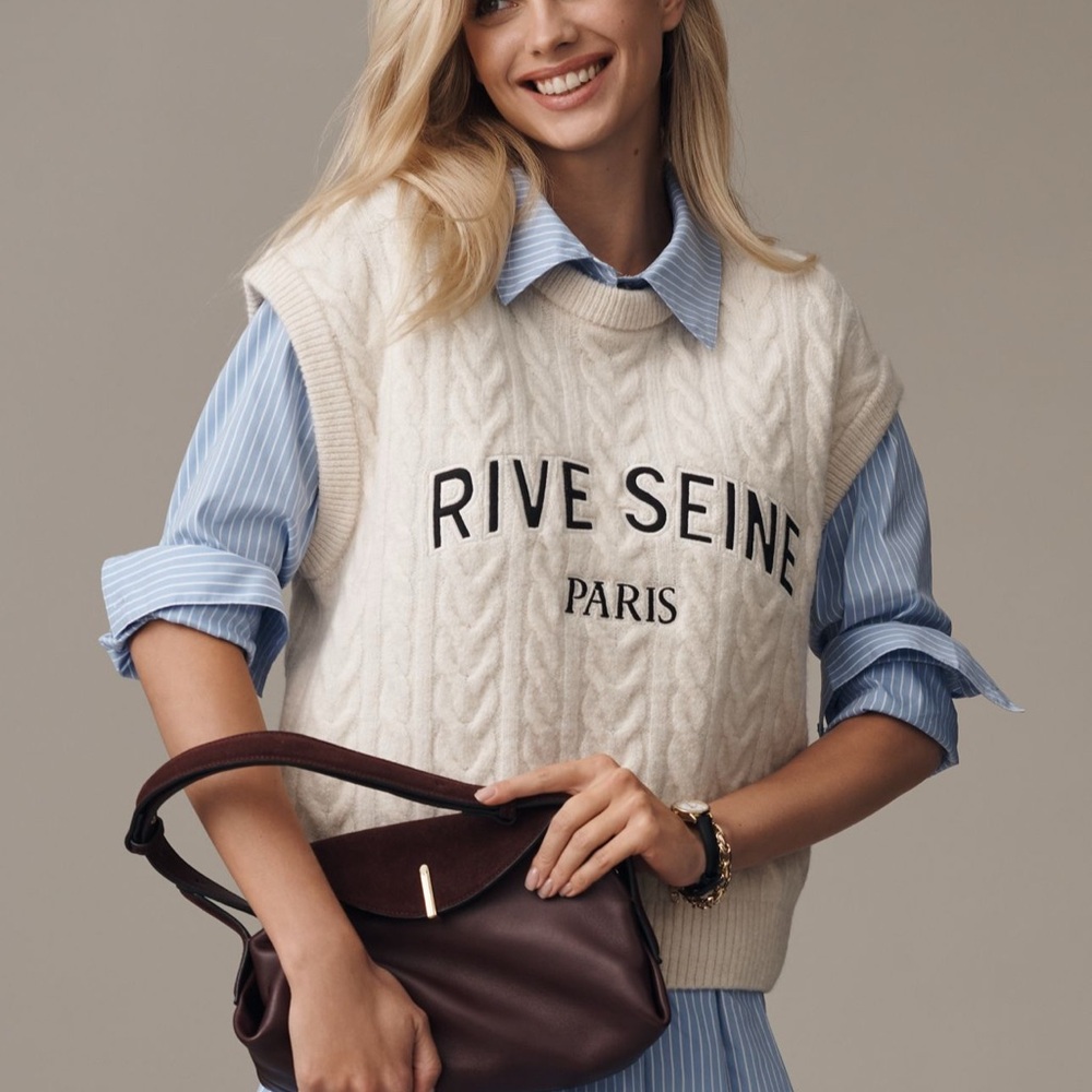 Anthropologie Maeve Graphic Cable-Knit Sweater Vest NWT